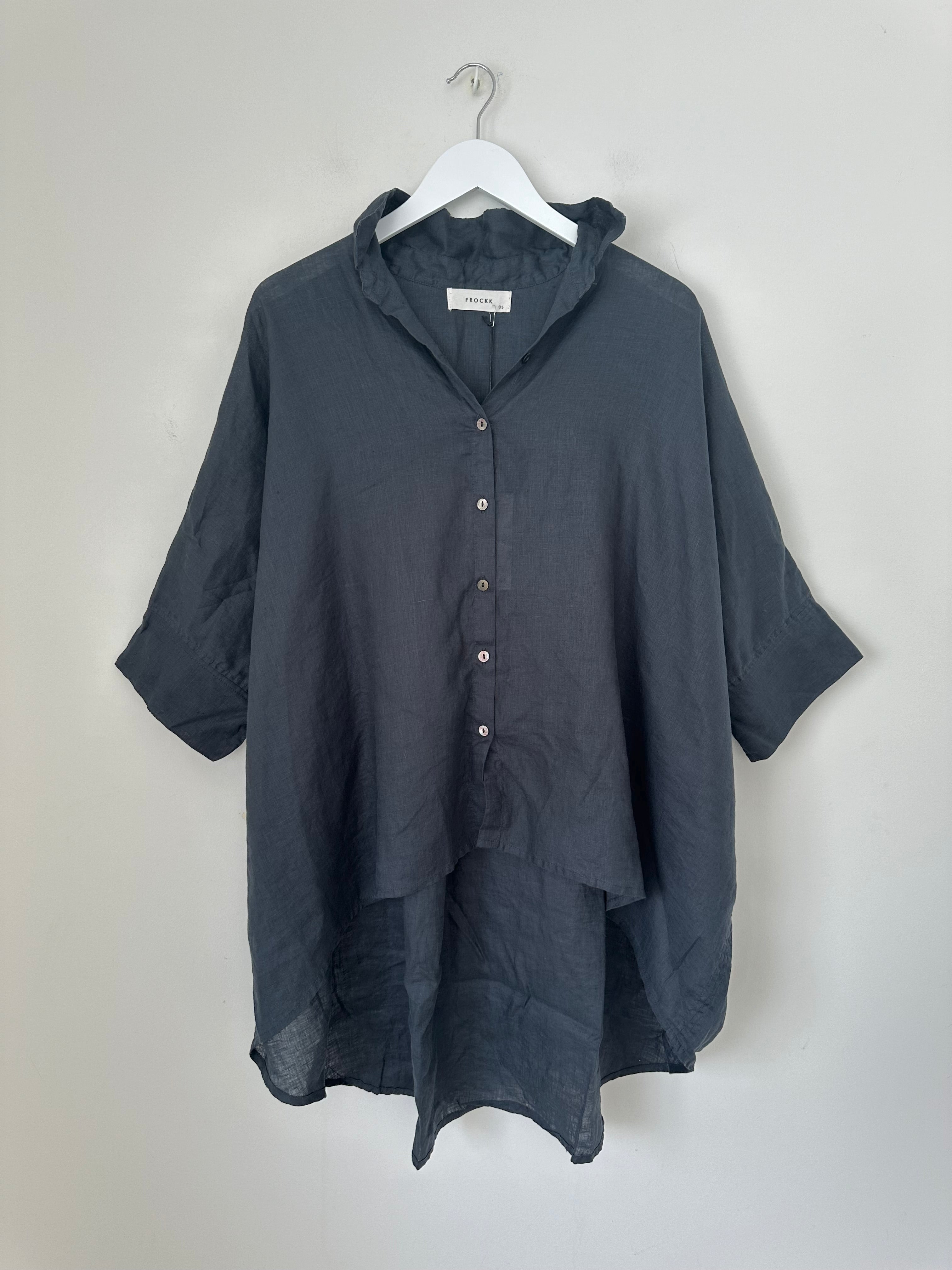 issey shirt - charcoal linen