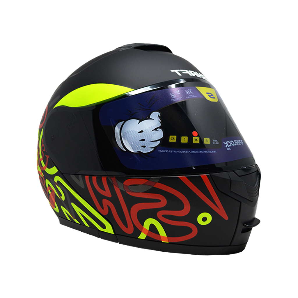 Casco Shaft Abatible 3910 Art Black Rojo