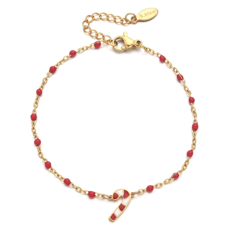 Cartoon Style Cute Candy Stainless Steel Bracelets In Bulk Christmas