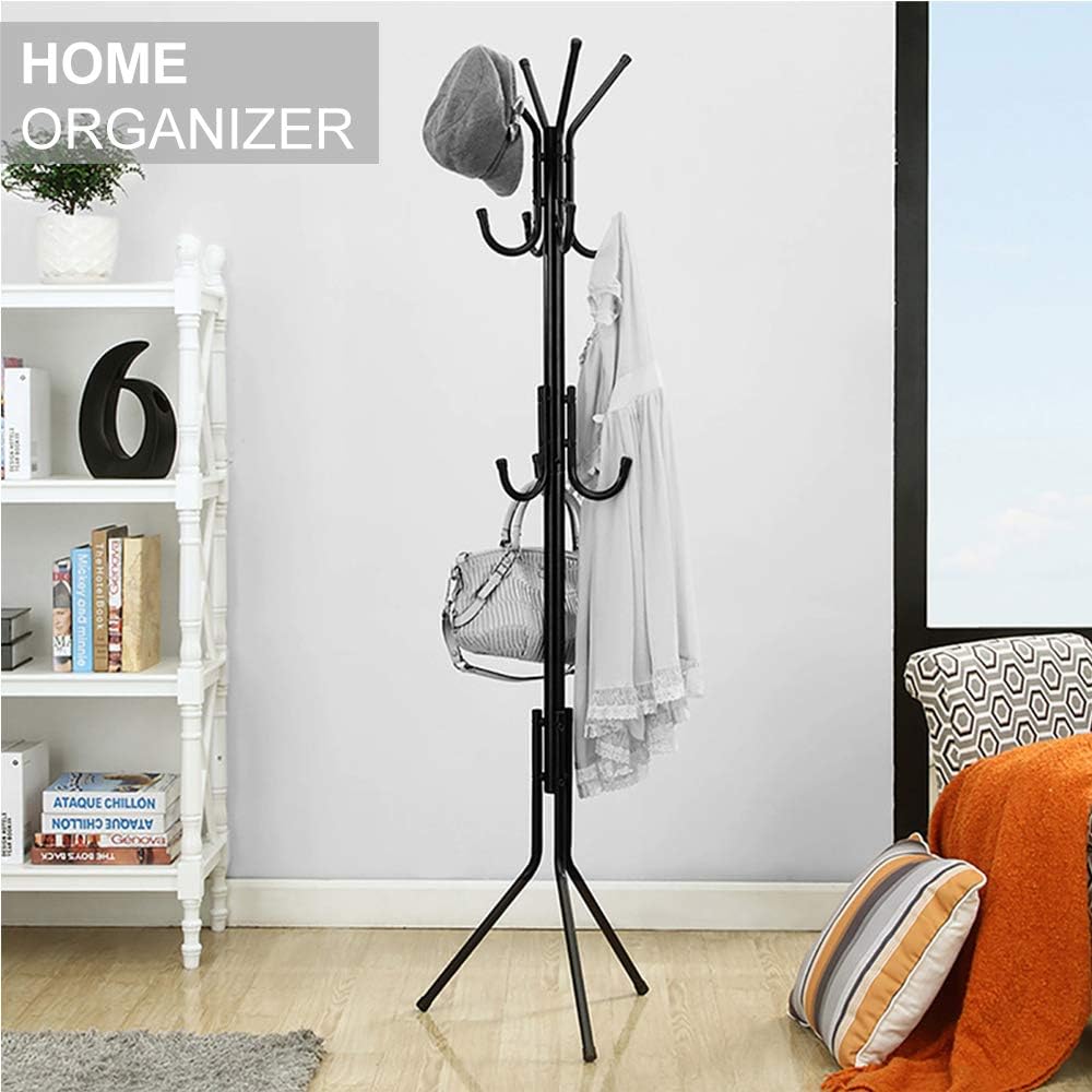 12 Hook Metal Garment Rack. Standing Clothes Hanger