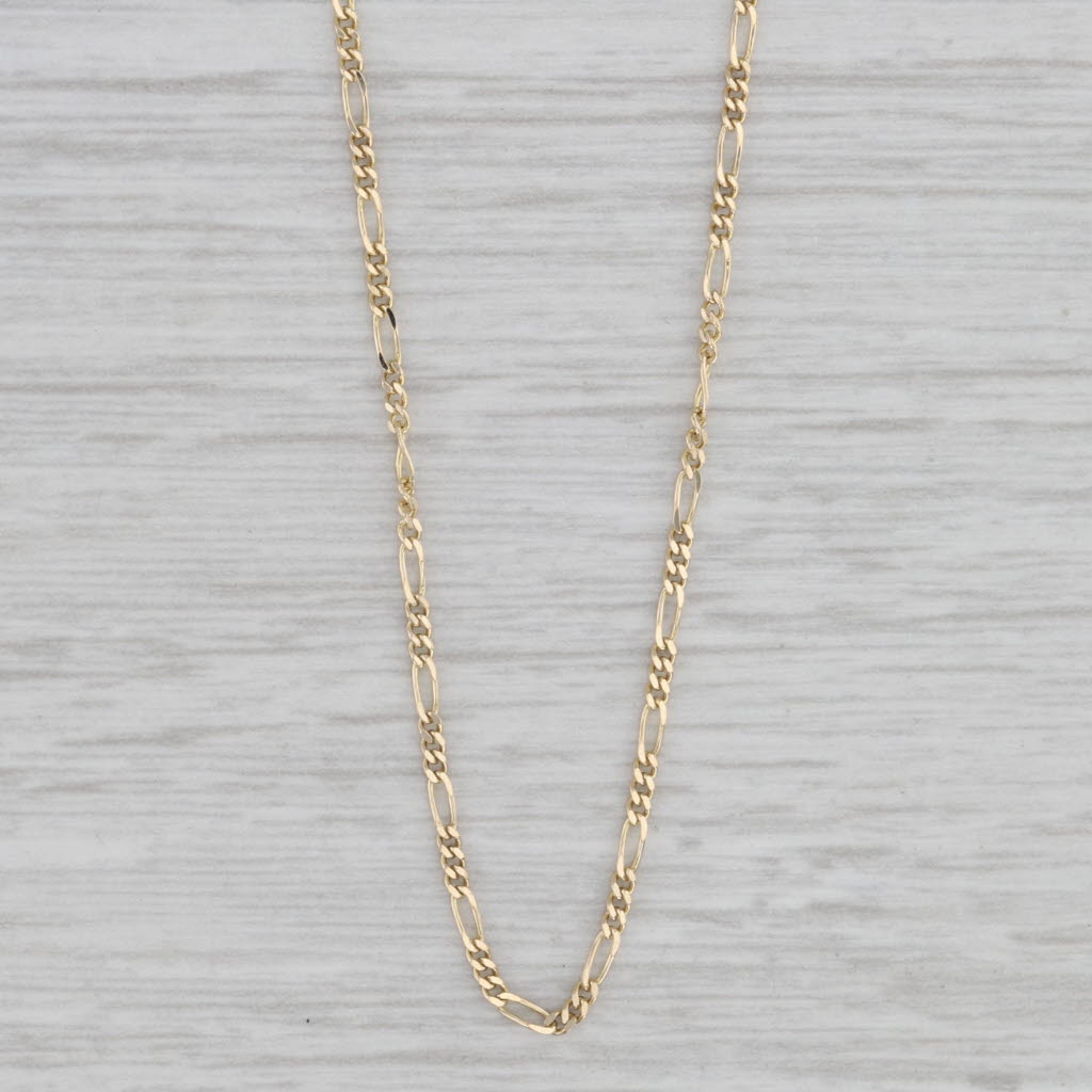 20 1.3mm Figaro Chain Necklace 14k Yellow Gold