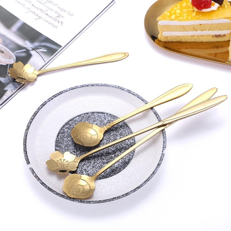 Casual Flower Stainless Steel Spoon