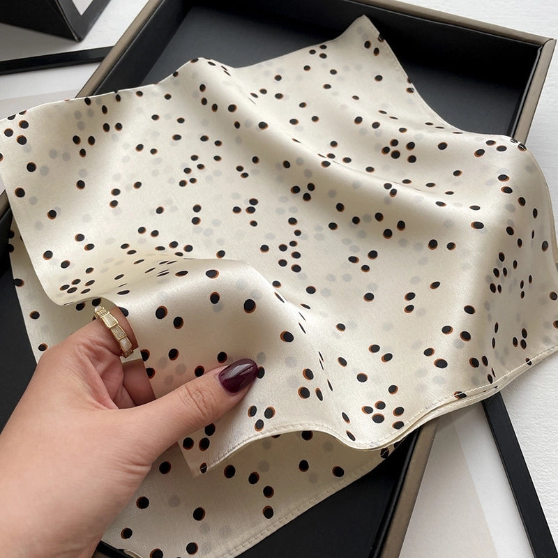 Women's Elegant Business Polka Dots Silk Printing Silk Scarf