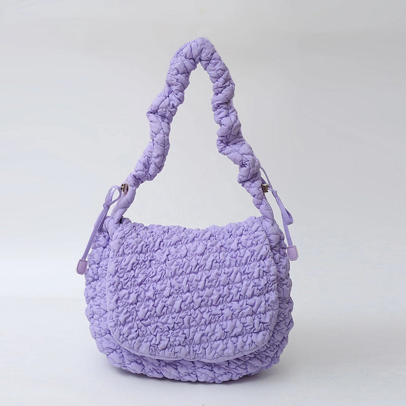 Women's Nylon Solid Color Streetwear Square Flip Cover Underarm Bag