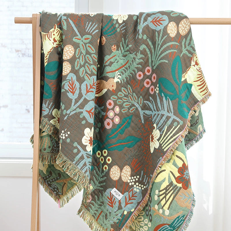 Six Layer Cotton Gauze Towel Quilt New Air Conditioning Quilt Summer Cool Quilt Office Blanket 150X200cm