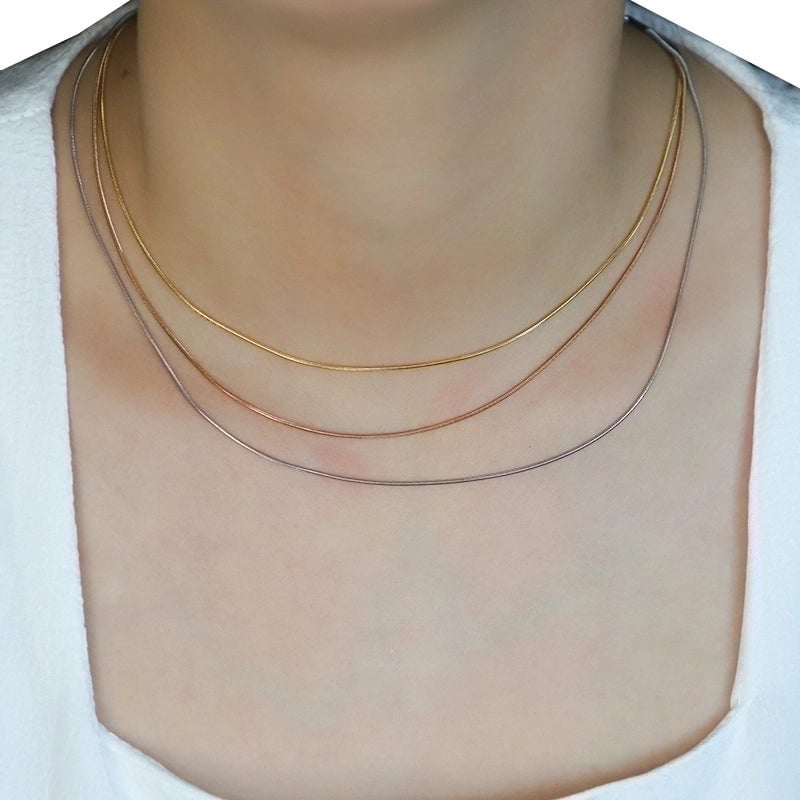 Fashion Solid Color Stainless Steel Plating Necklace