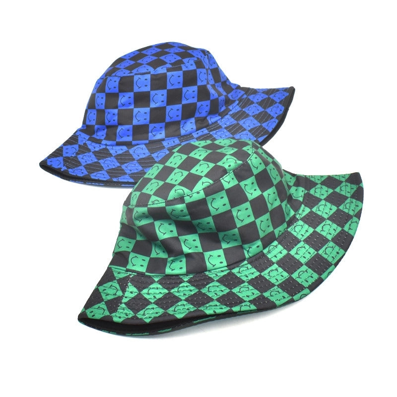 Unisex Fashion Smile Face Wide Eaves Bucket Hat