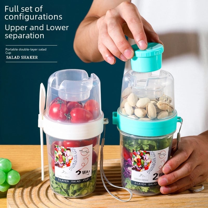 Net Red Salad Cup Light Food Fat Reduction Portable Cup Fruit Oatmeal Yogurt Cup Breakfast Salad Cup Fitness Salad Cup