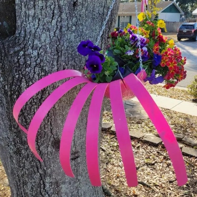 Bright Colorful Bird Hanging Planter Yard Decor