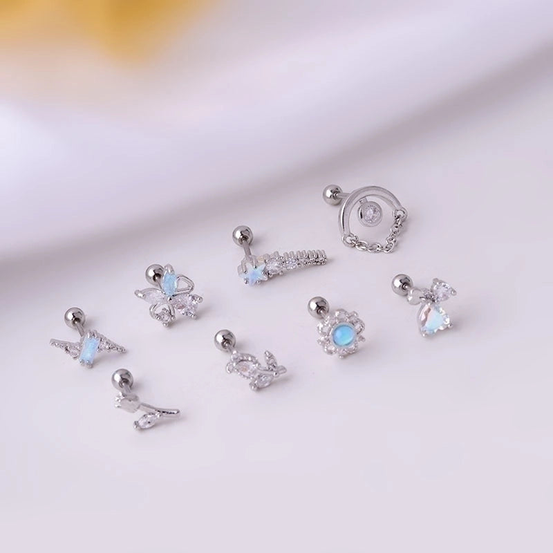 Ear Cartilage Rings & Studs Fashion Flower 316L Stainless Steel  Copper