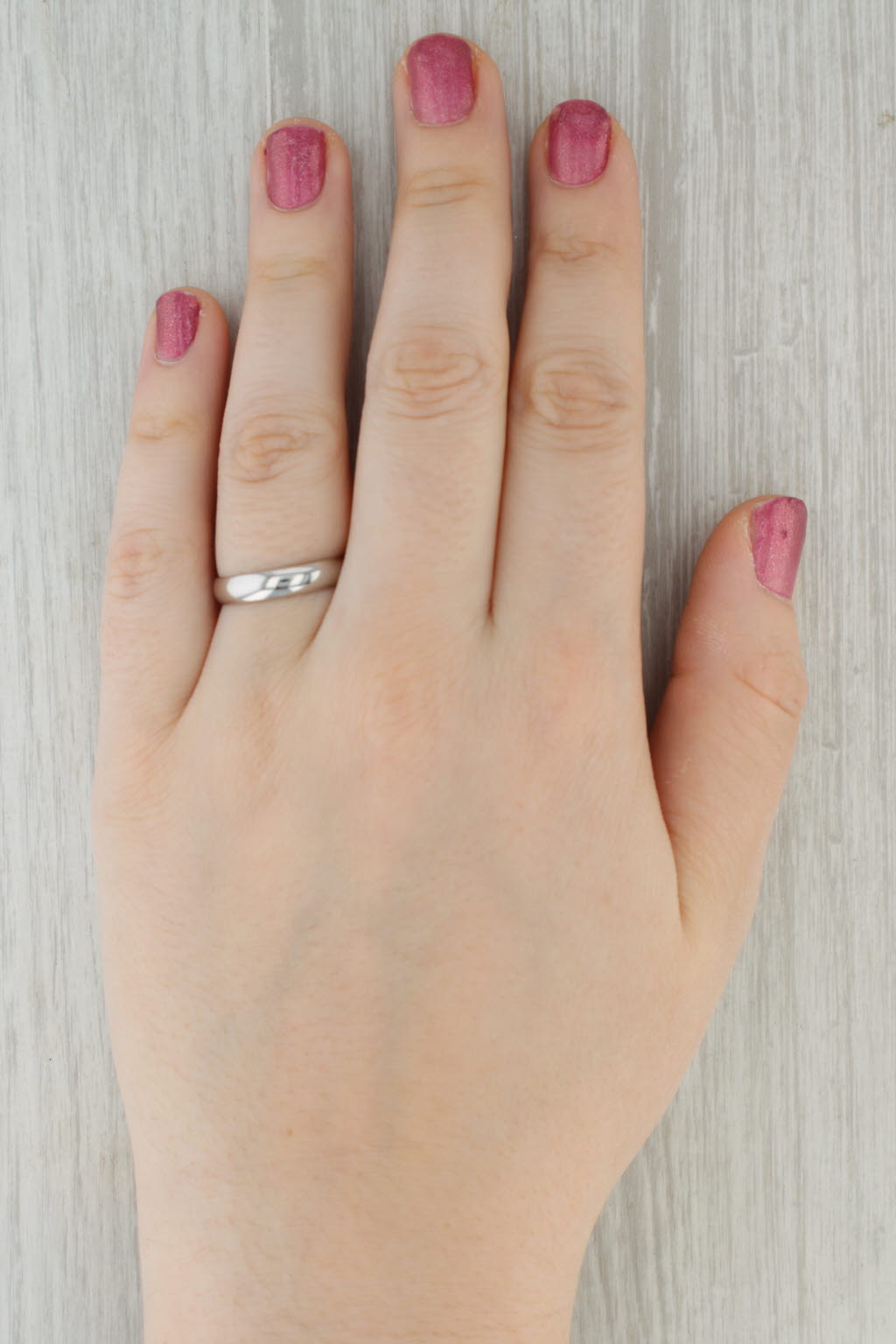 White Gold Wedding Band 14k Size 8.75 Ring