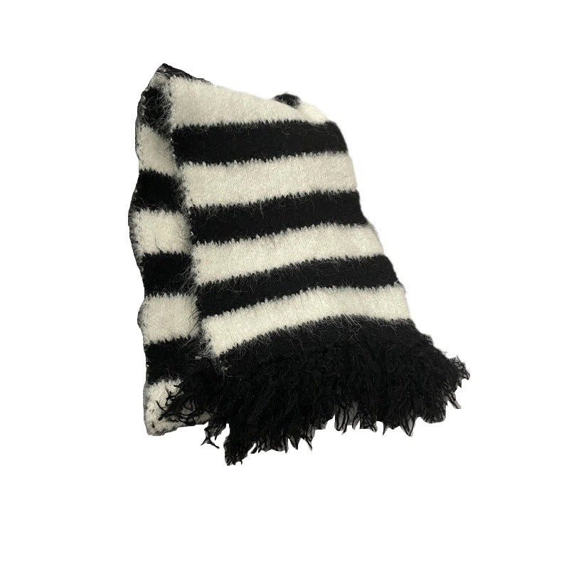 Women's Casual Minimalist Stripe Imitation Cashmere Tassel Scarf