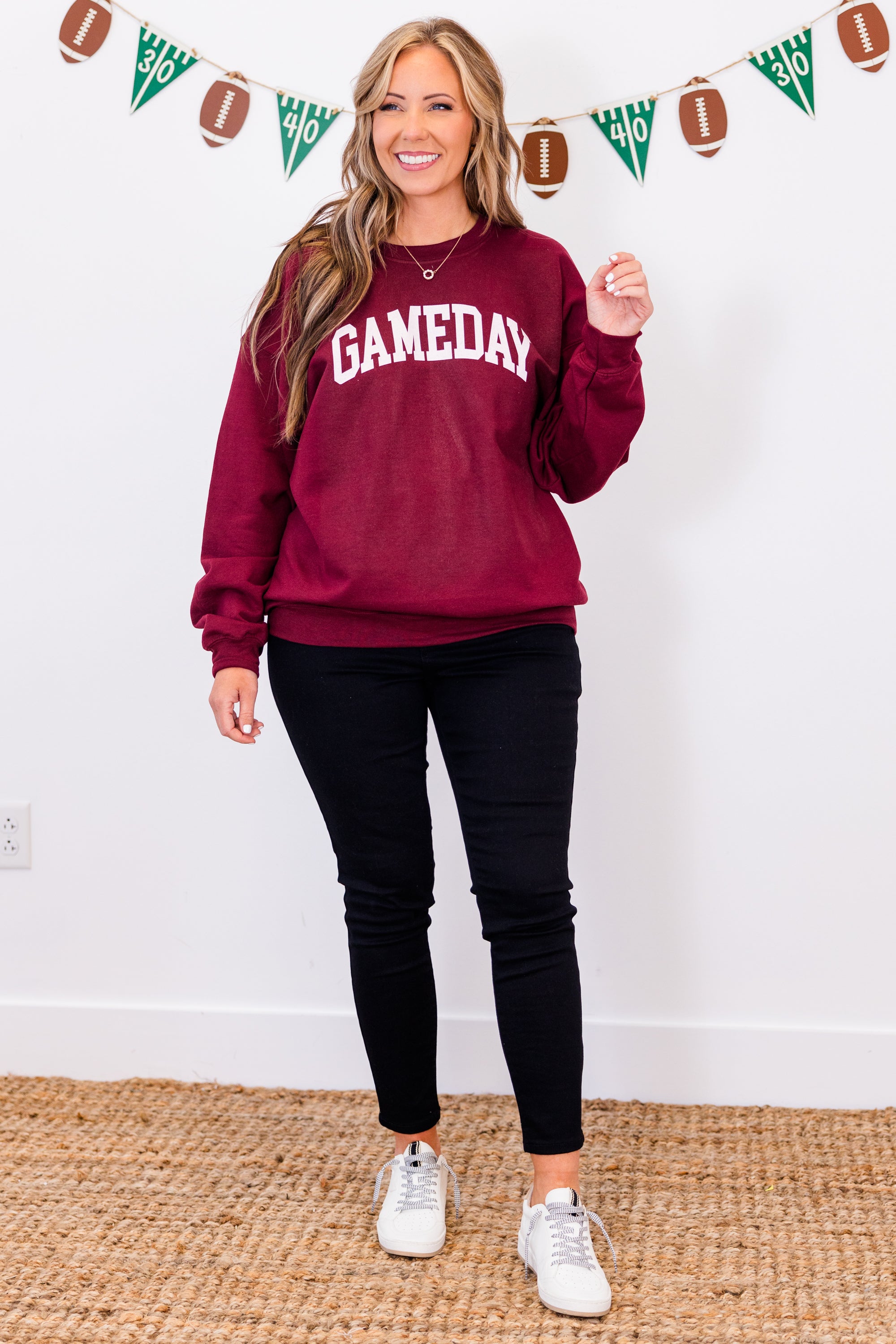 Meet Me At The Game Sweatshirt. Maroon