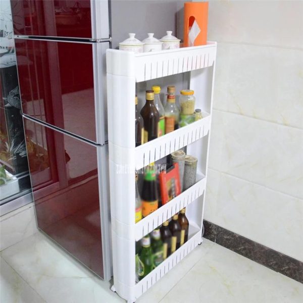 Mobile Shelving Unit Organizer Slide-Out Slim Storage Cart