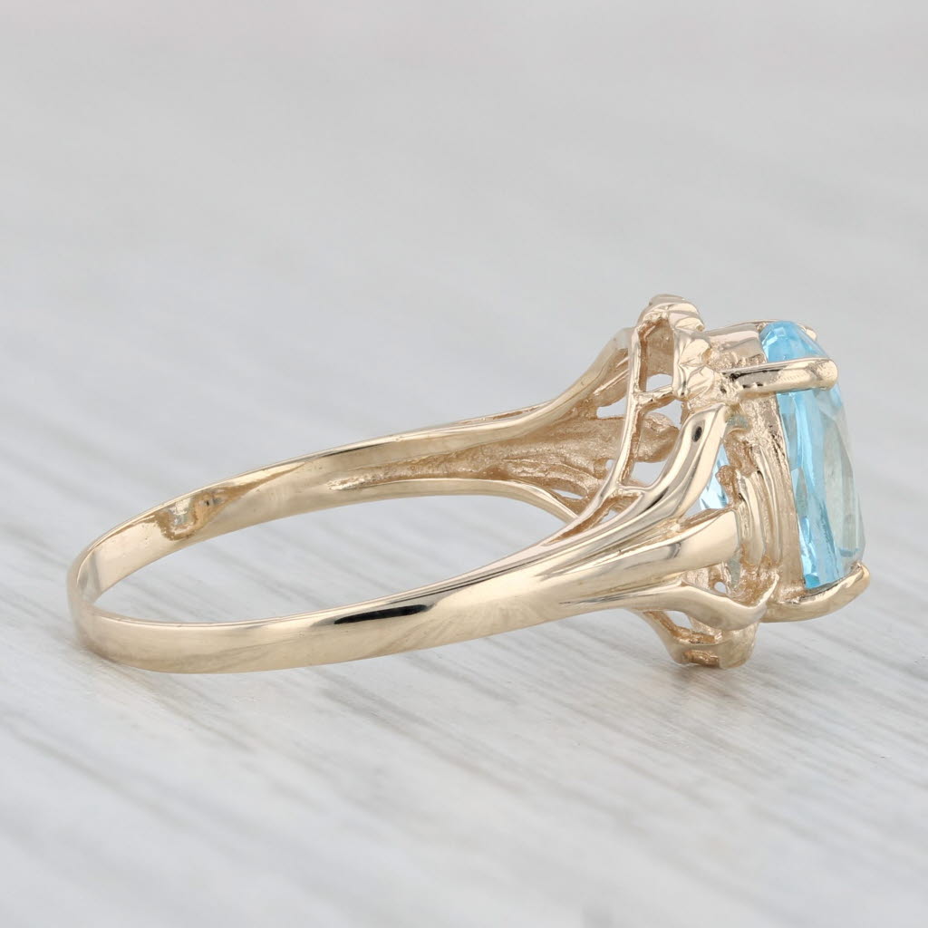 2.15ctw Oval Blue Topaz Solitaire Ring 10k Yellow Gold Size 6.5