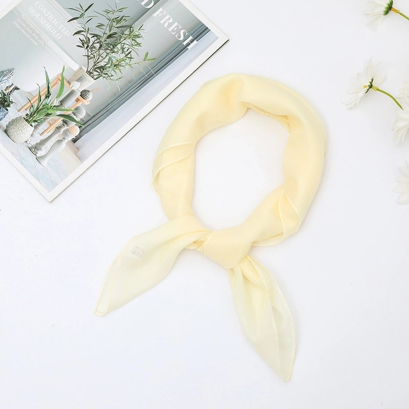 Women's Minimalist Classic Style Solid Color Chiffon Silk Scarf
