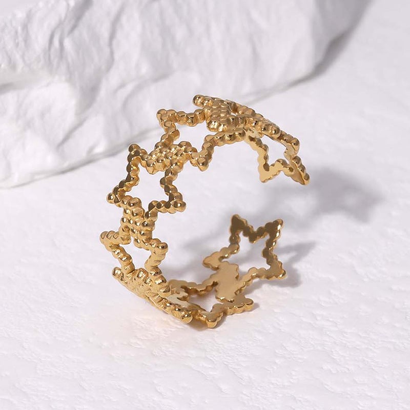 Natural Open Ring Star Stainless Steel Electroplating Rings