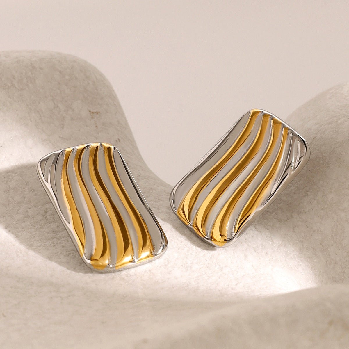 Stainless Steel Color Matching Geometric Earrings Titanium Steel Earrings