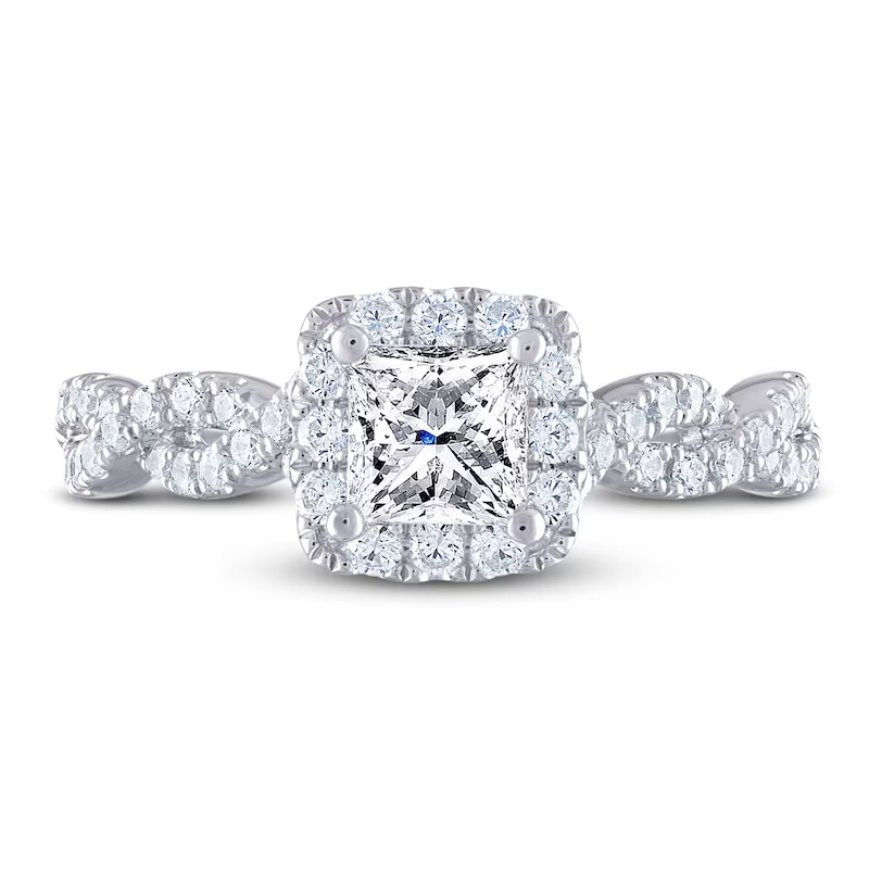 THE LEO Legacy Lab-Grown Diamond Princess-Cut Engagement Ring 1-1/6 ct tw 14K White Gold