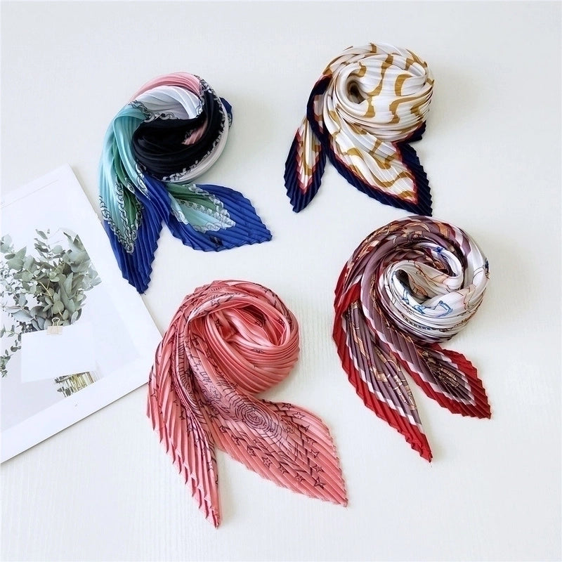 Women's Elegant Color Block Polyester Frill Silk Scarves
