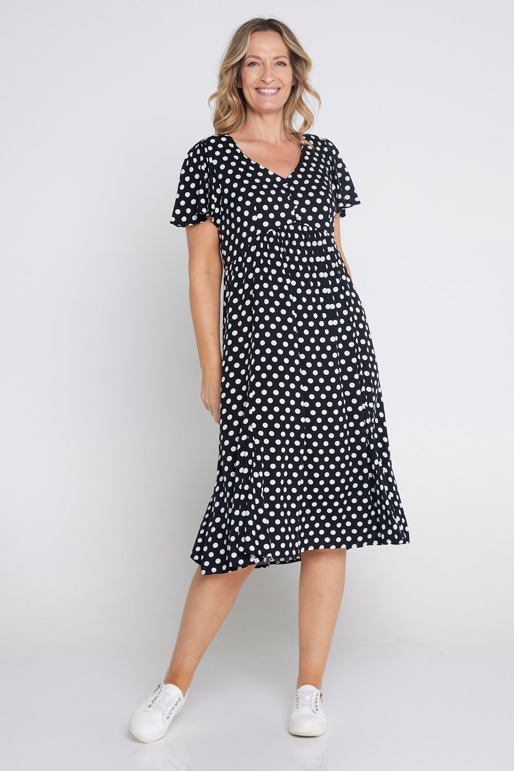 Dress - Black/White Spot