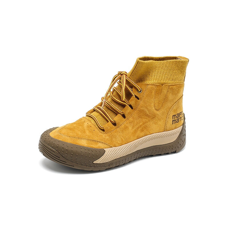 Handmade Retro Nubuck Leather Martin Boots Designer Retro Chunky Boots