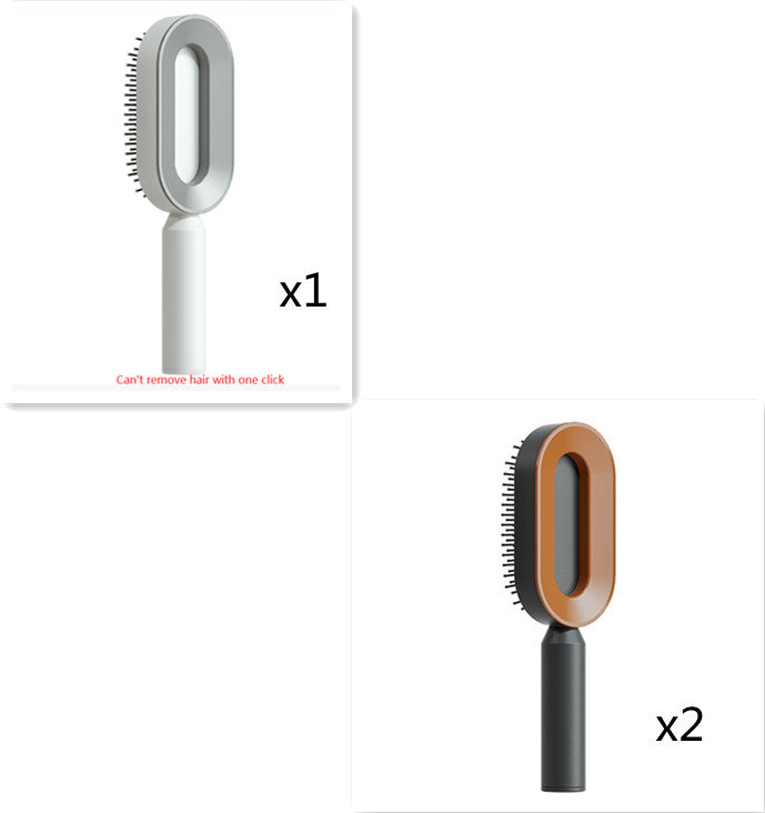 Self-cleaning hairbrush for women. One-button cleaning airbag to prevent hair loss