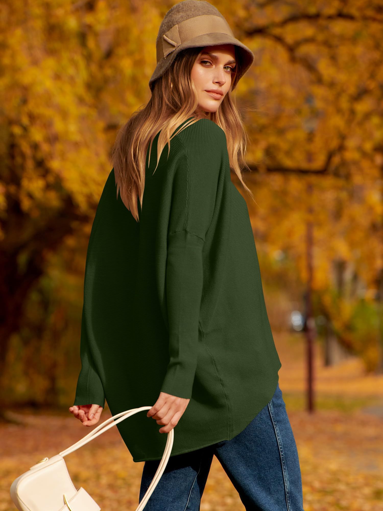 ✨Hot Sale 49% OFF⭐women's Irregular Oversized Dolman Sleeve Knitted Pullover (Free Shipping)