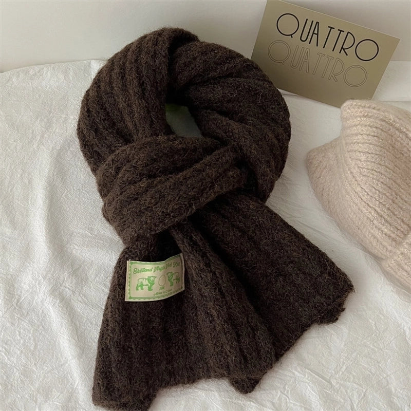 Women's Elegant Solid Color Knit Scarf
