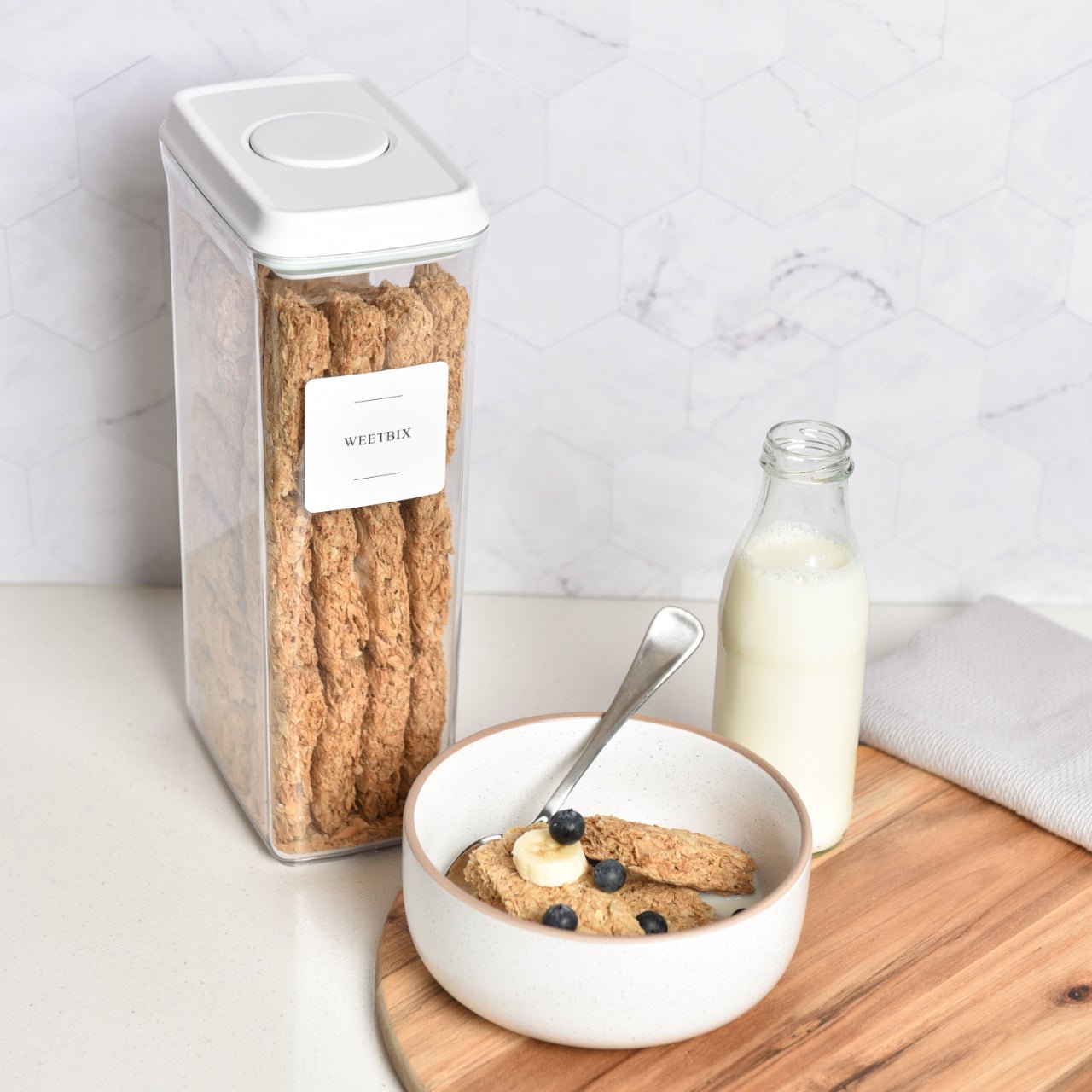 Push Top Pantry Container 3.2L - White Lid