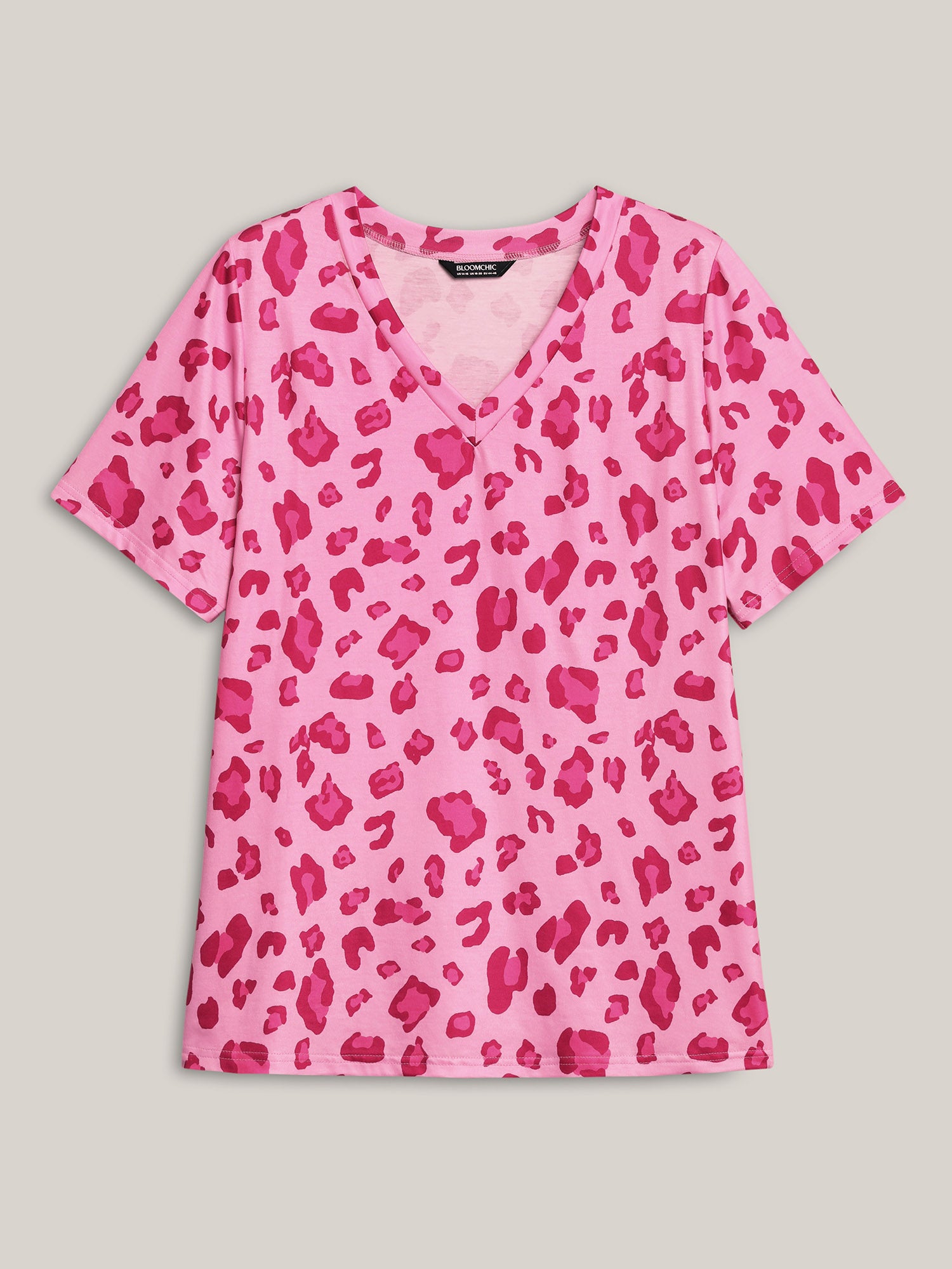 Rosy Leopard Print Relaxed T-Shirt