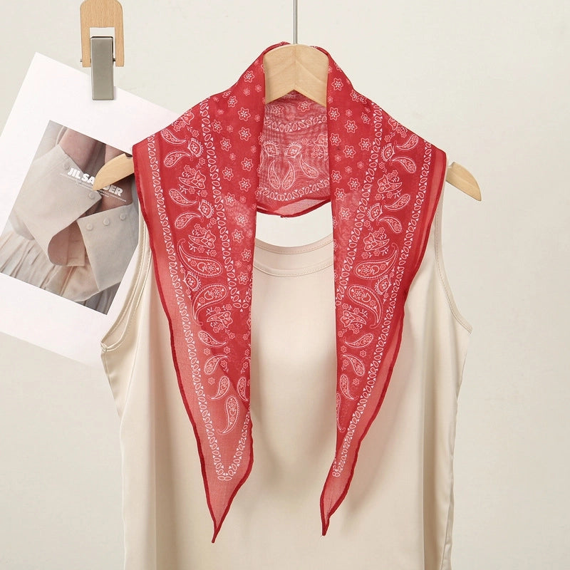 Women's Elegant Basic Solid Color Cotton Silk Scarf