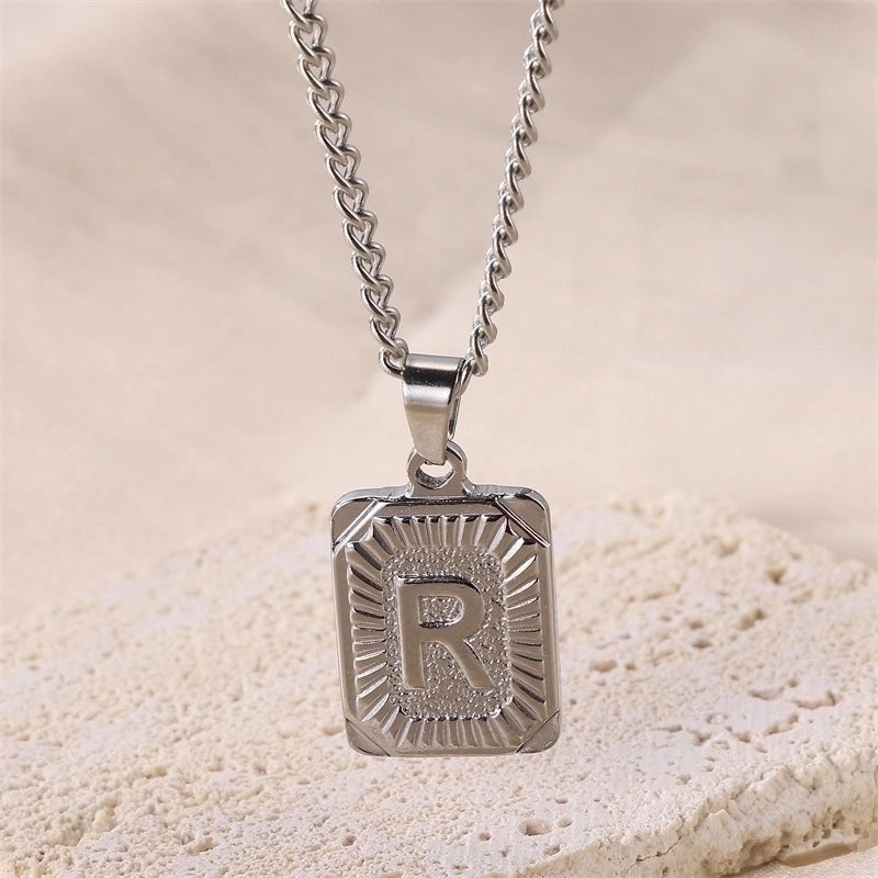 Hip-hop Letter Titanium Steel Plating Gold Plated Pendant Necklace
