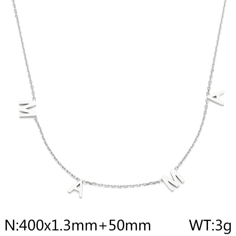 Minimalist Letter Titanium Steel 18K Gold Plated Plating Necklace