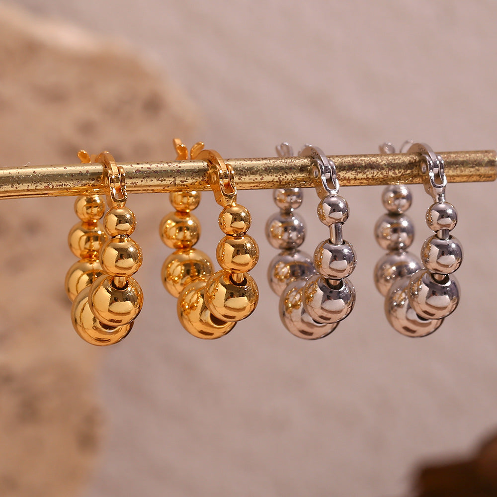 Fashion Circle Geometric Stainless Steel 18K Gold Plated Earrings