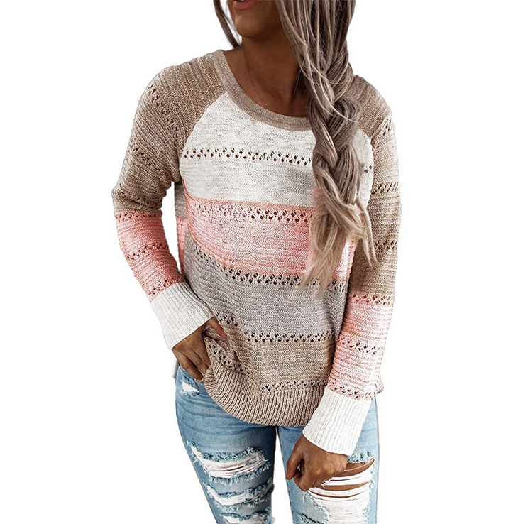 Hollow Out Knitted Lightweight Casual Long sleeve Sweater