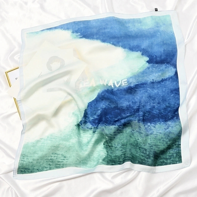Women's Sweet Geometric Satin Silk Scarf