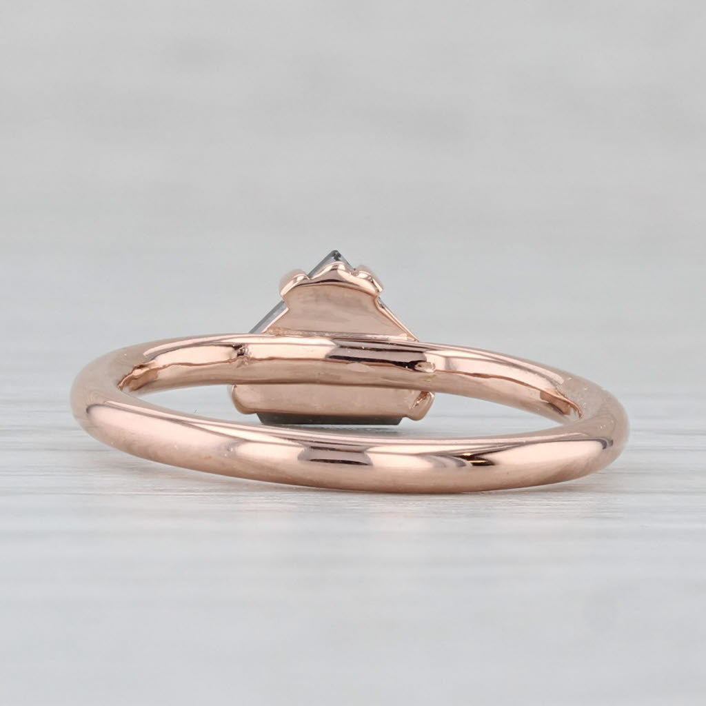 New Custom 0.98ct Galaxy Diamond Solitaire Ring 14k Rose Gold Size 6 Shield Cut