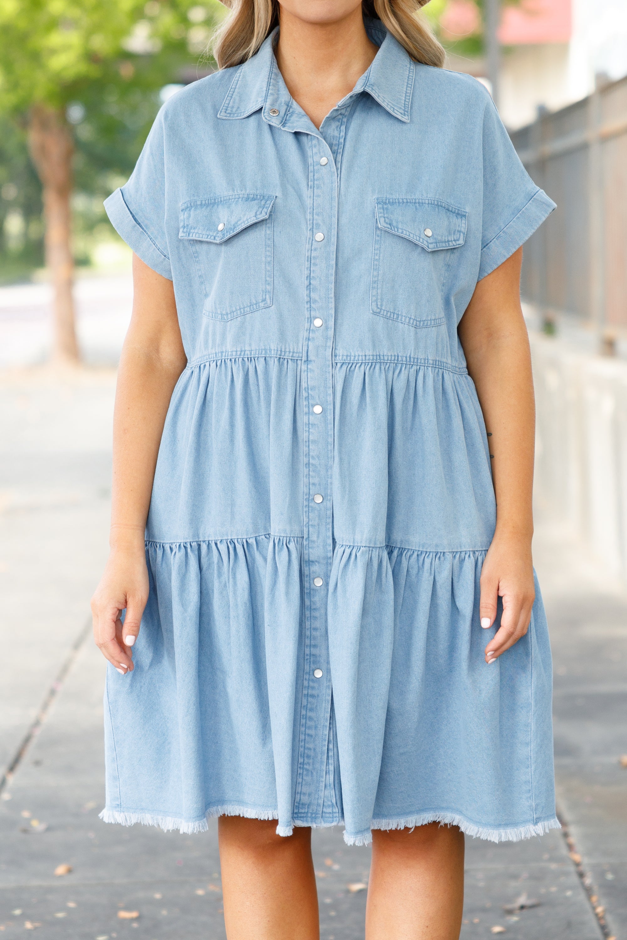 Heart in Your Hands Dress. Light Denim