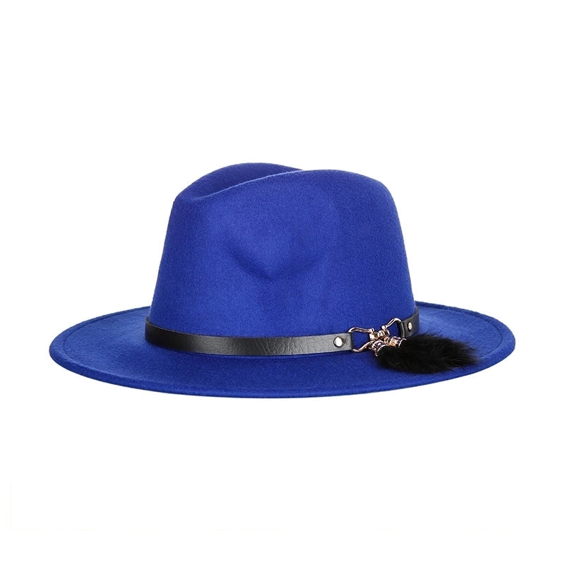 Hat New  Fashion Top Hat Creative Belt Decorative Woolen Jazz Hat Hot