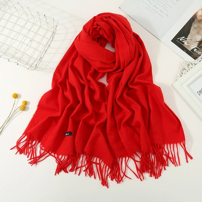 Women's Sweet Minimalist Solid Color Nylon Scarf