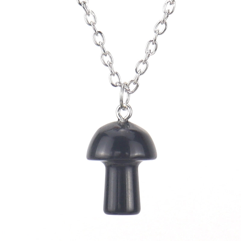 Minimalist Mushroom Crystal Handmade Pendant Necklace 1 Piece