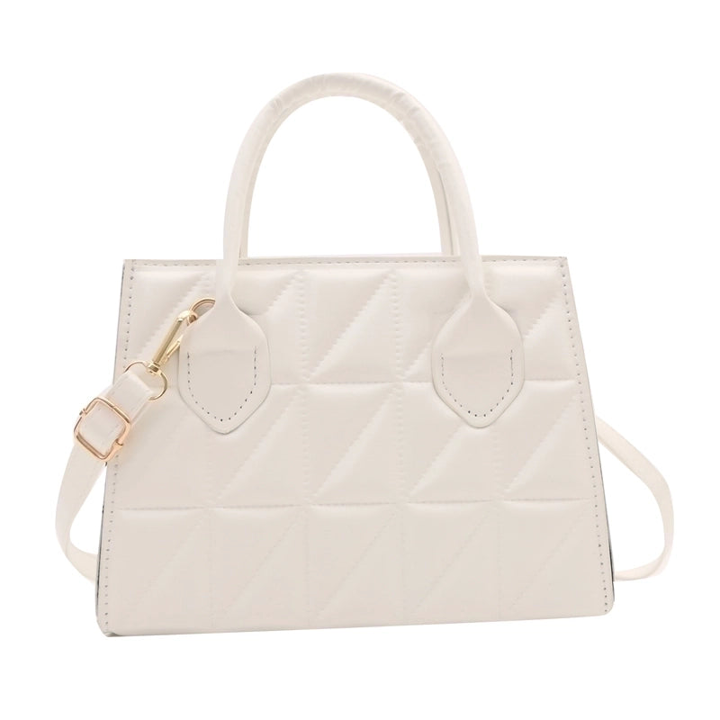 Women's Pu Leather Solid Color Elegant Square Zipper Handbag