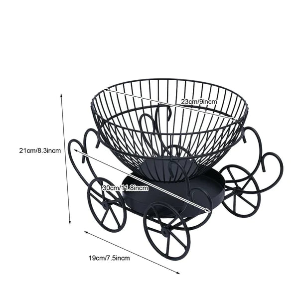 2 Tier Decorative Fruit Basket. Metal Snacks & Fruit Basket