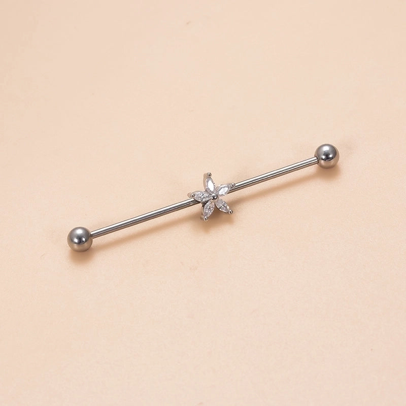 1 Piece Ear Cartilage Rings & Studs Vintage Style Heart Shape Wings Flower 316L Stainless Steel  Copper Plating Inlay Zircon