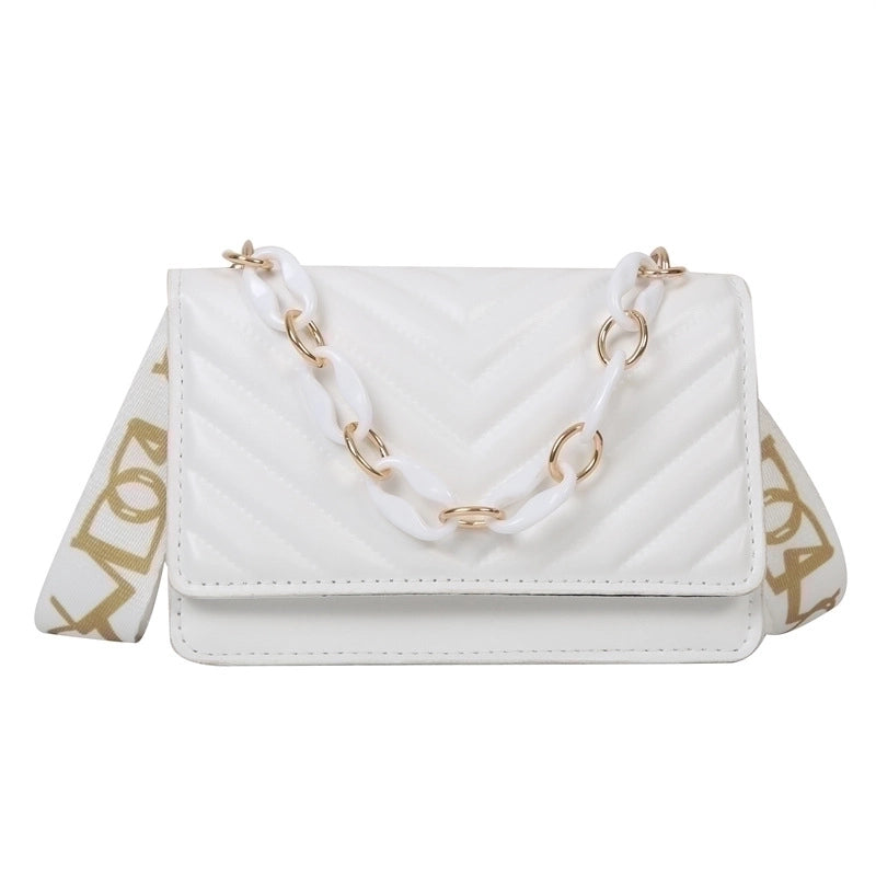 Women's Small Pu Leather Solid Color Streetwear Square Lock Clasp Crossbody Bag