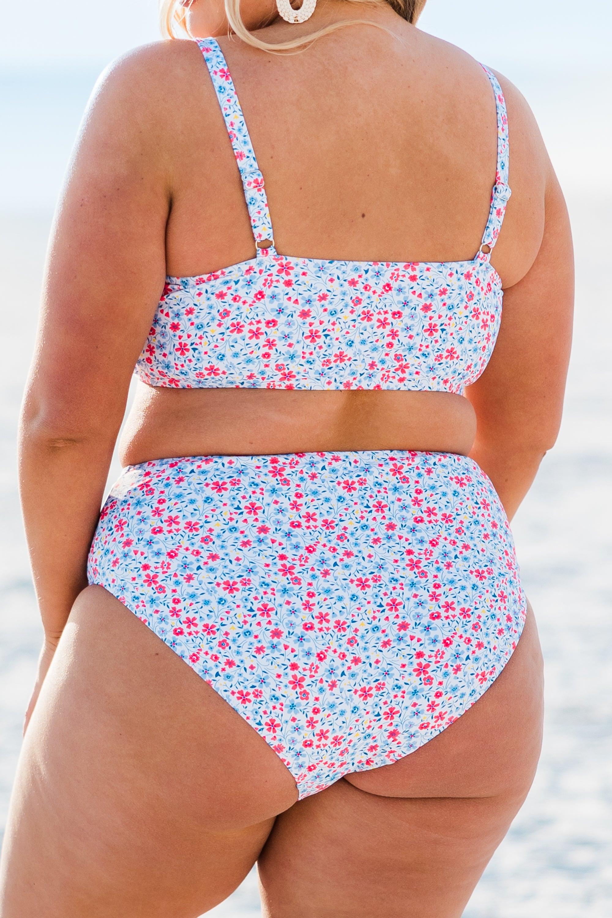 Lakeside Lover Swim Top. White Floral