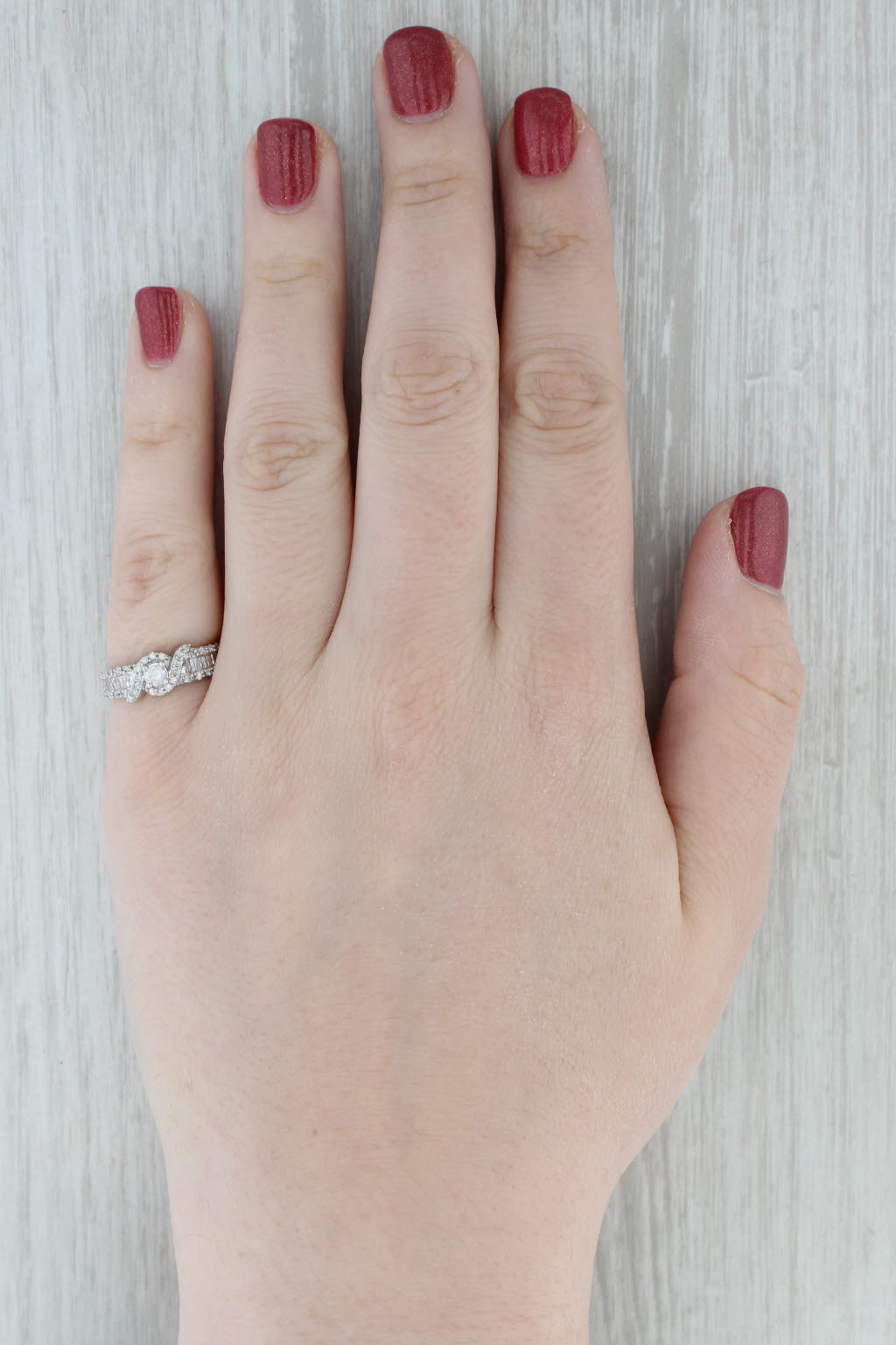 0.44ctw Diamond Engagement Ring 10k White Gold Size 6