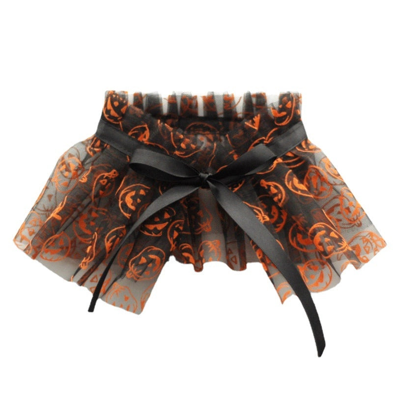 Cat Dog Halloween Cloak Collar Pumpkin Pattern Shawl Pet Decorations