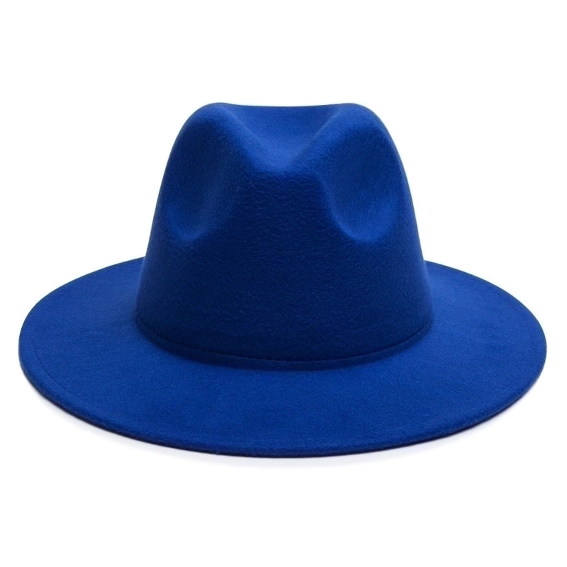 Unisex Vintage Style Minimalist British Style Solid Color Big Eaves Flat Eaves Fedora Hat